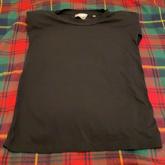 7 for all mankind shoulder pad muscle tee . size xs - Picture 8 of 10